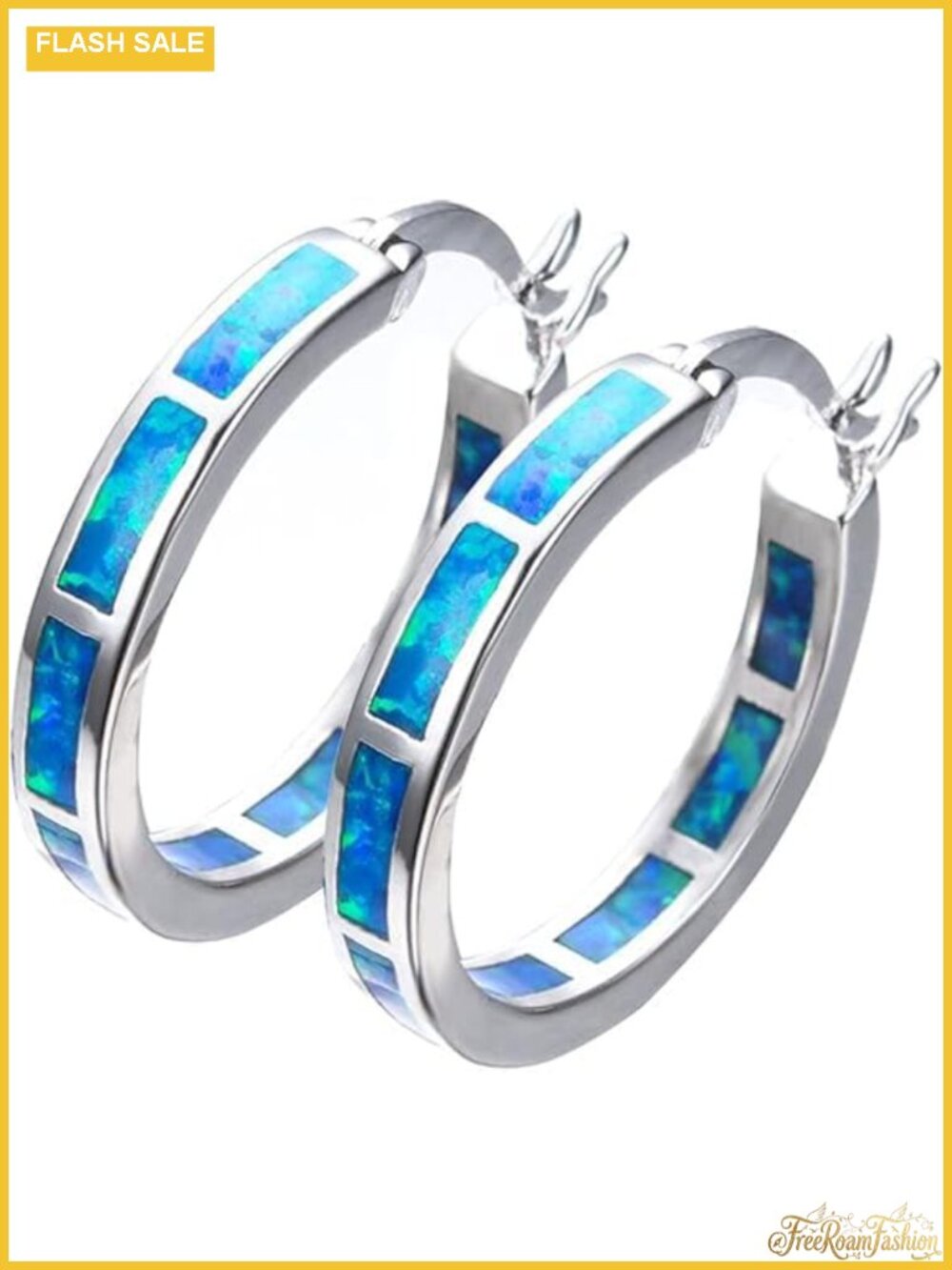 925 Sterling Silver Opal Hoop Earrings Hypoallergenic Cubic Zirconia Huggie